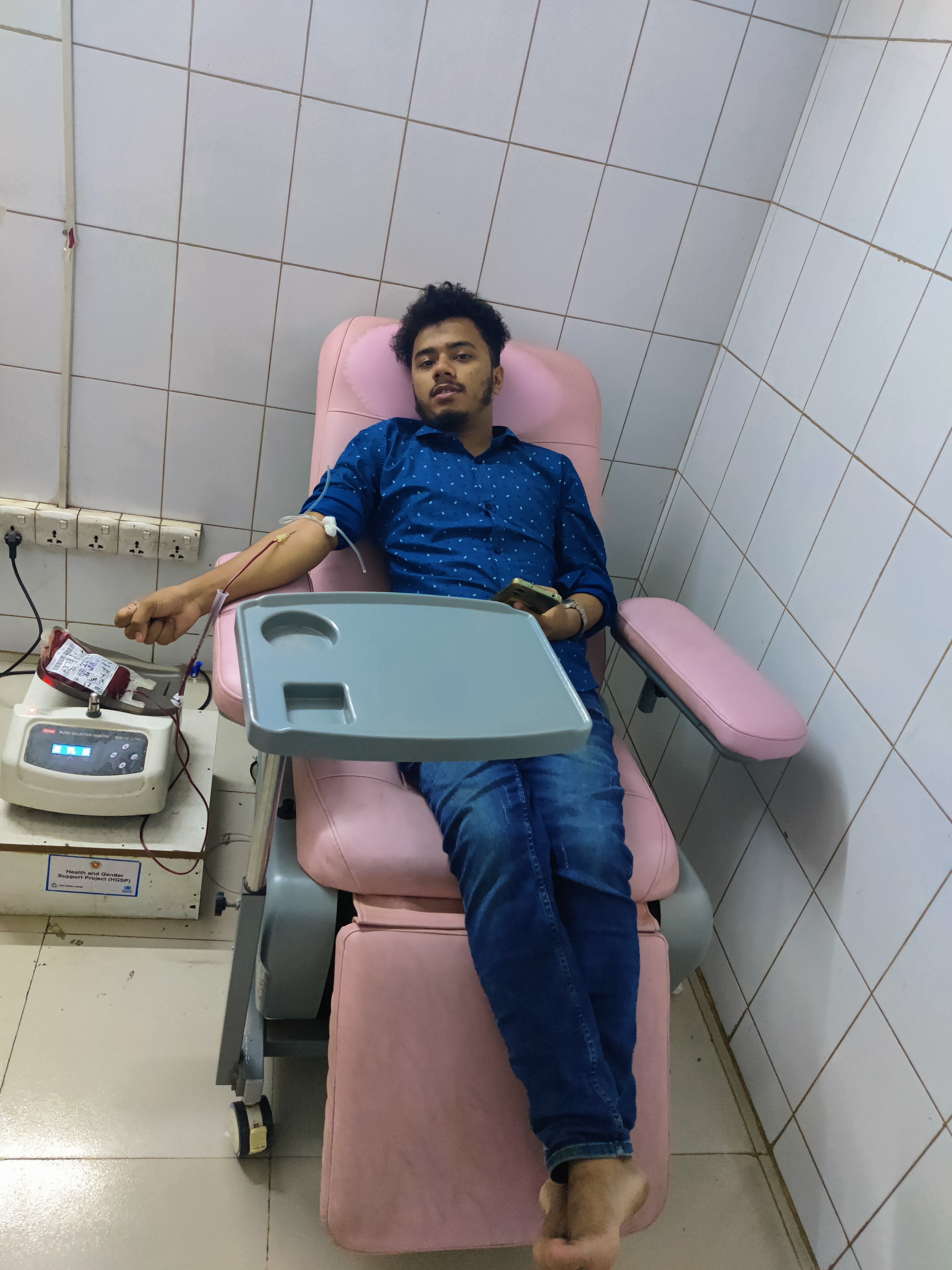 Blood donation moment