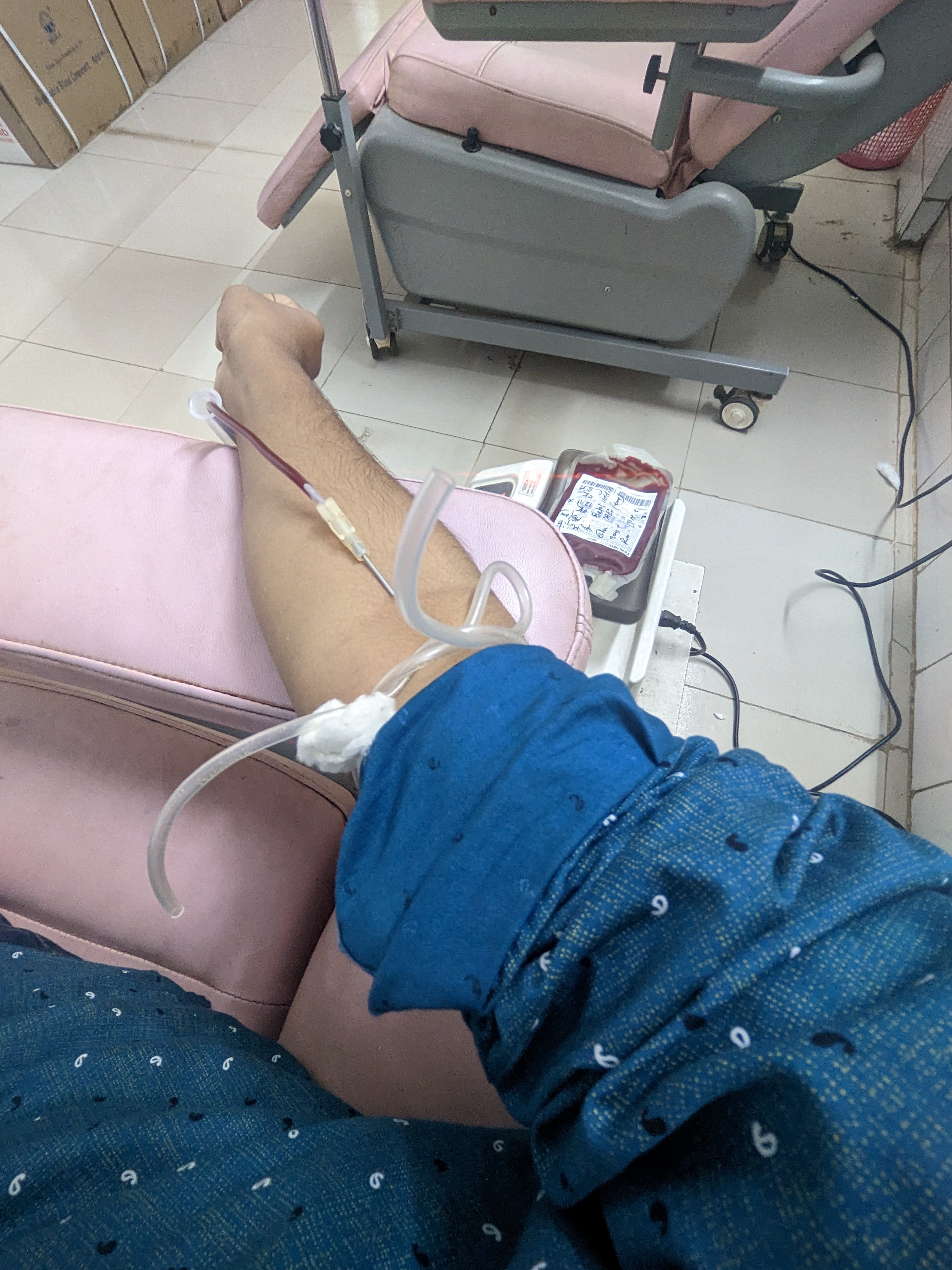Blood donation moment